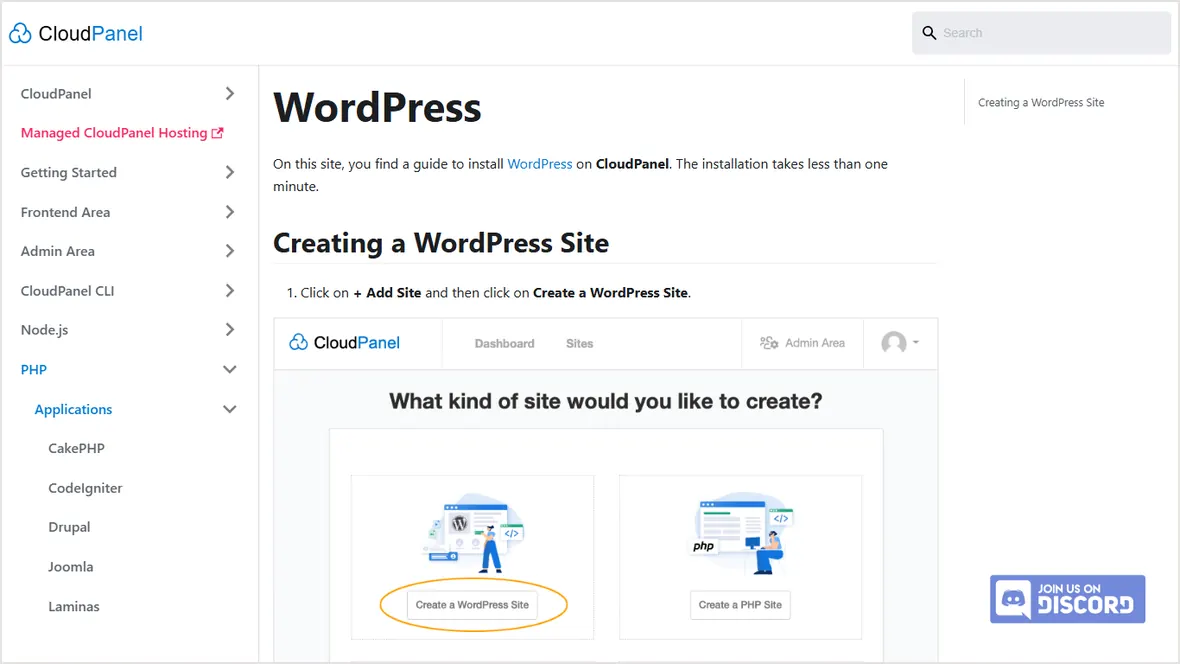 CloudPanel WordPress documentation